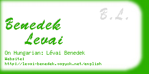benedek levai business card